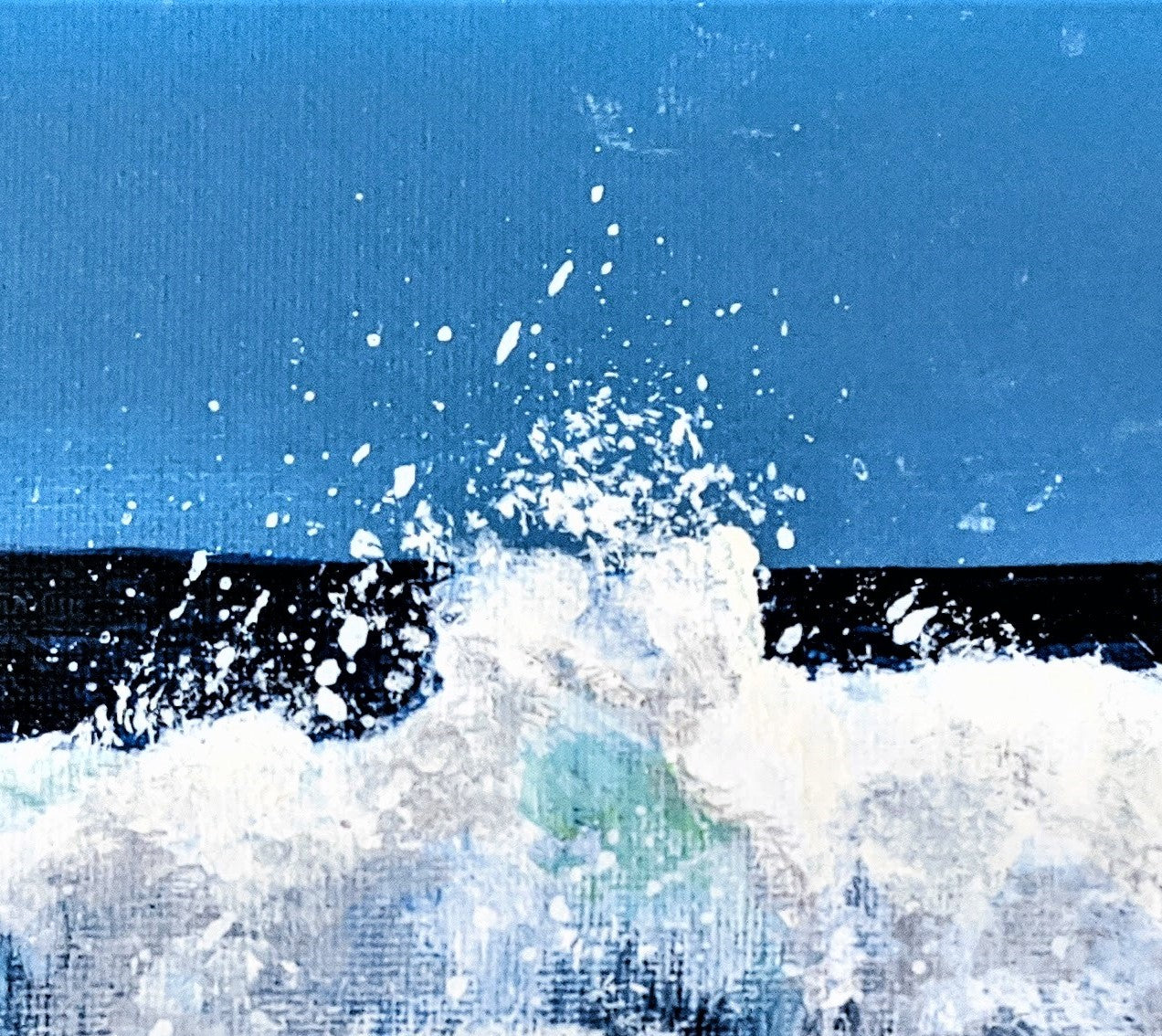 ocean wave acrylic painting detail