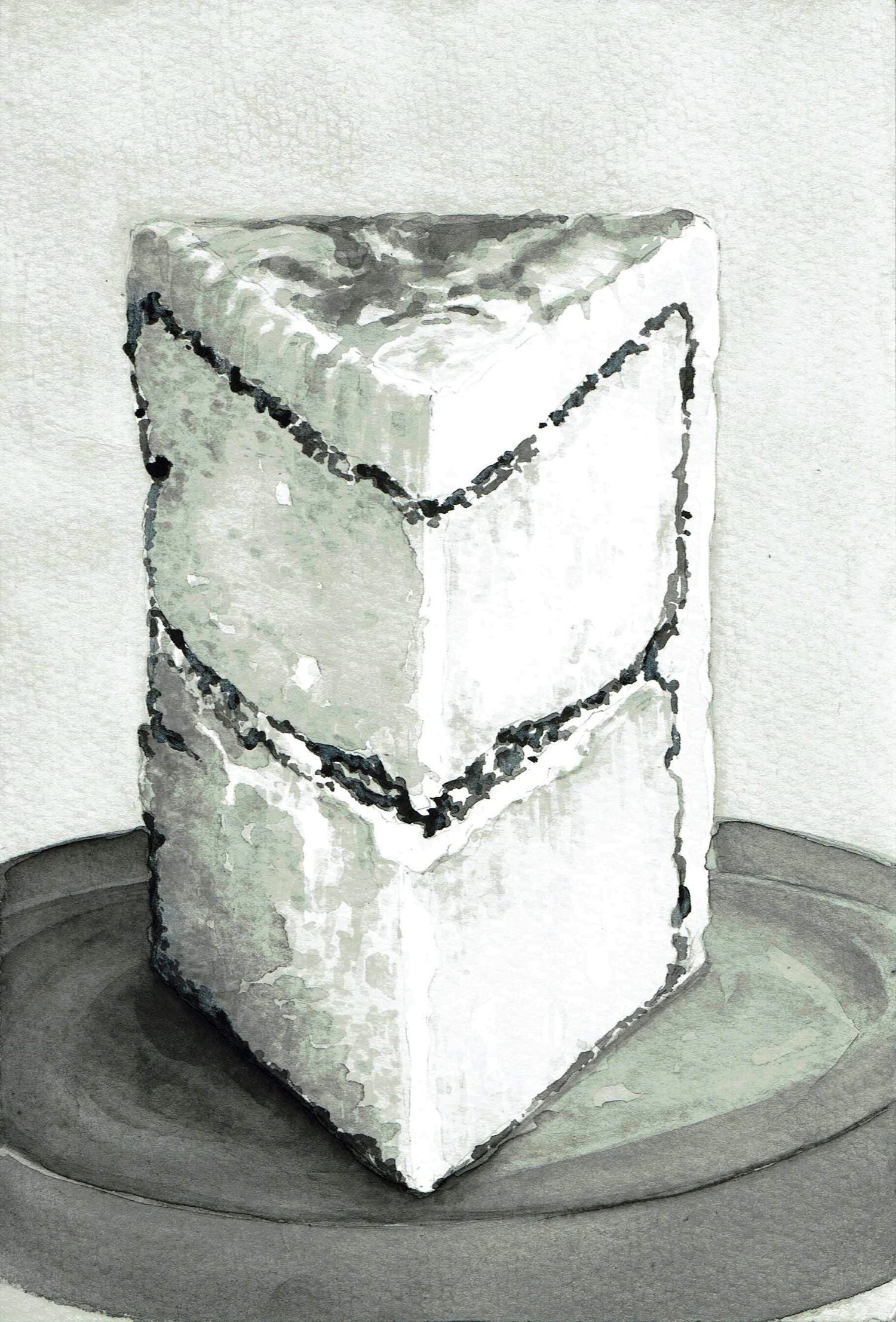 White cake watercolor painting