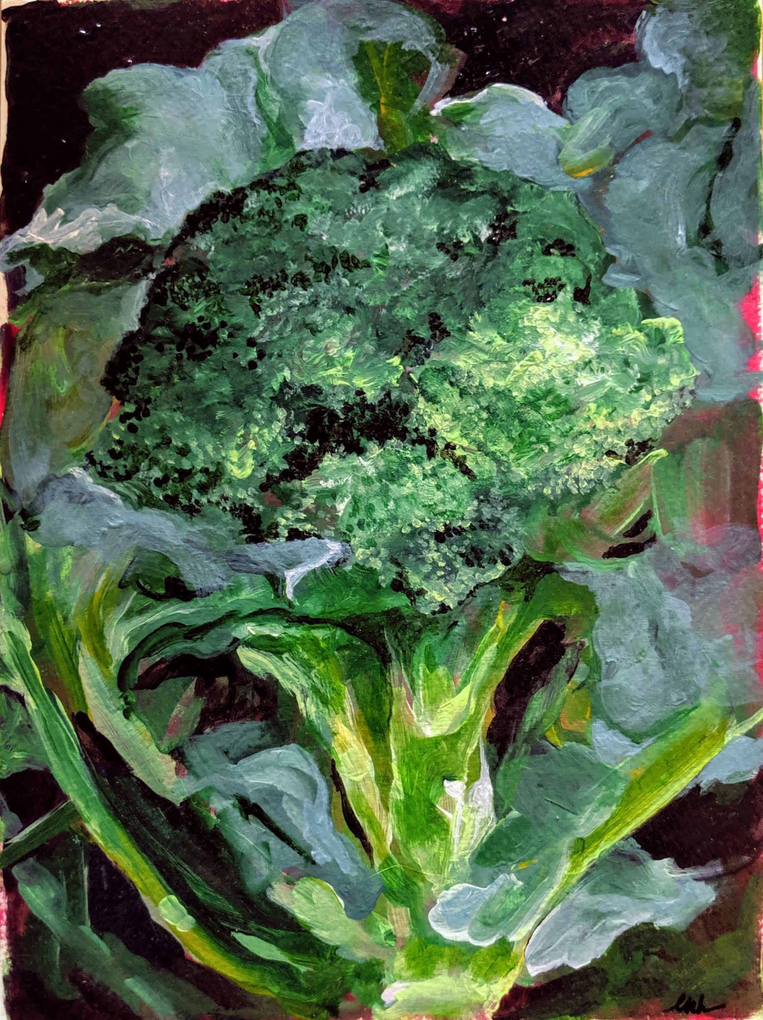 Broccoli acrylic painting