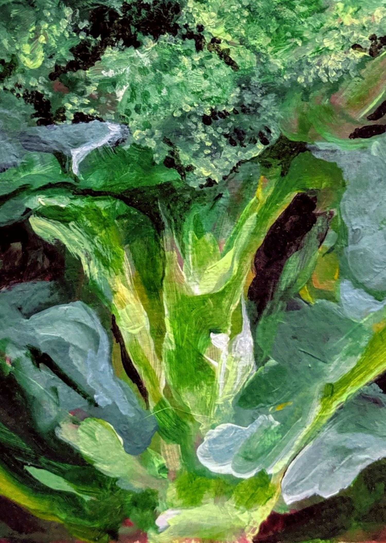 Broccoli painting detail