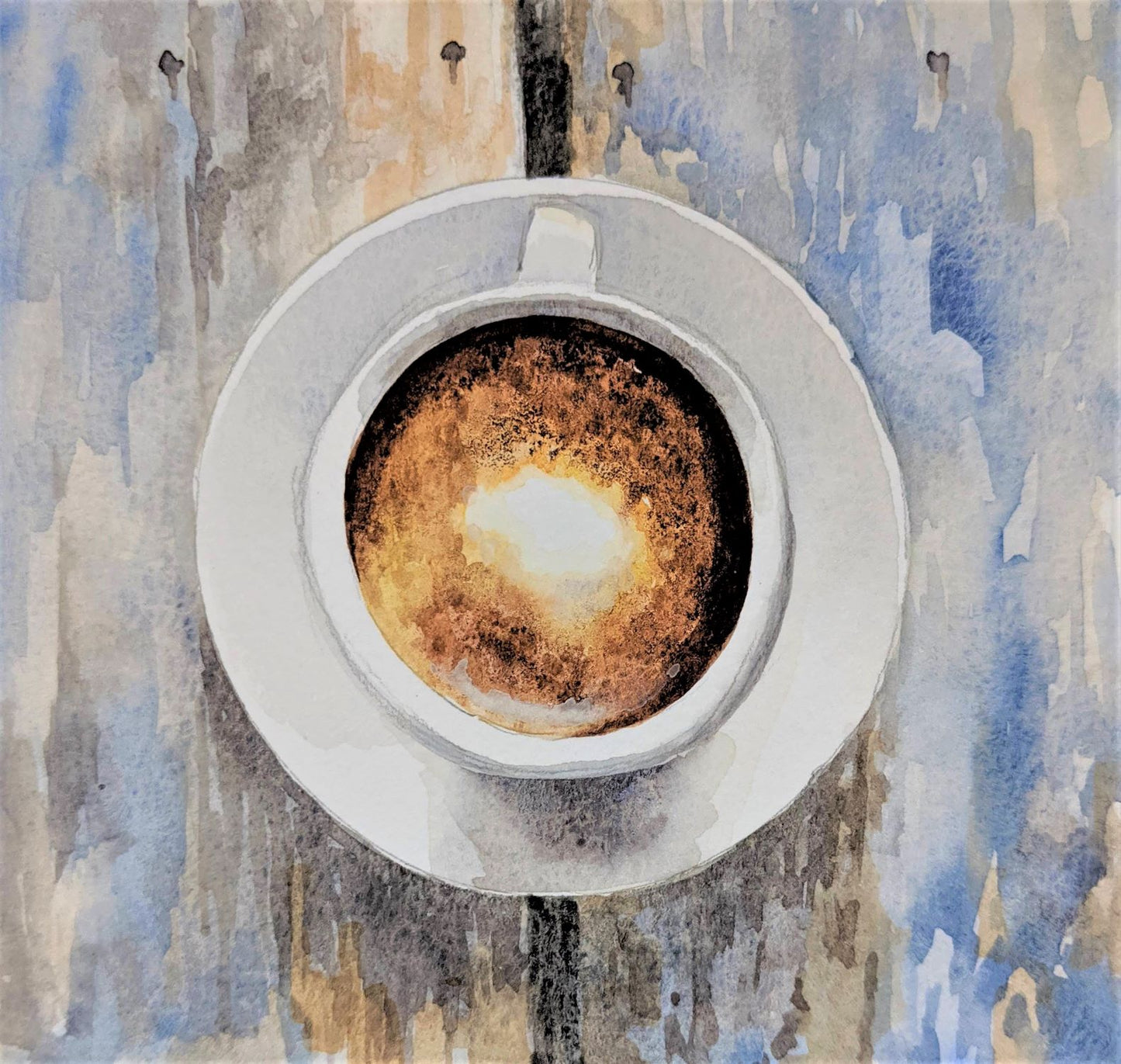 Cream in my coffee watercolor painting