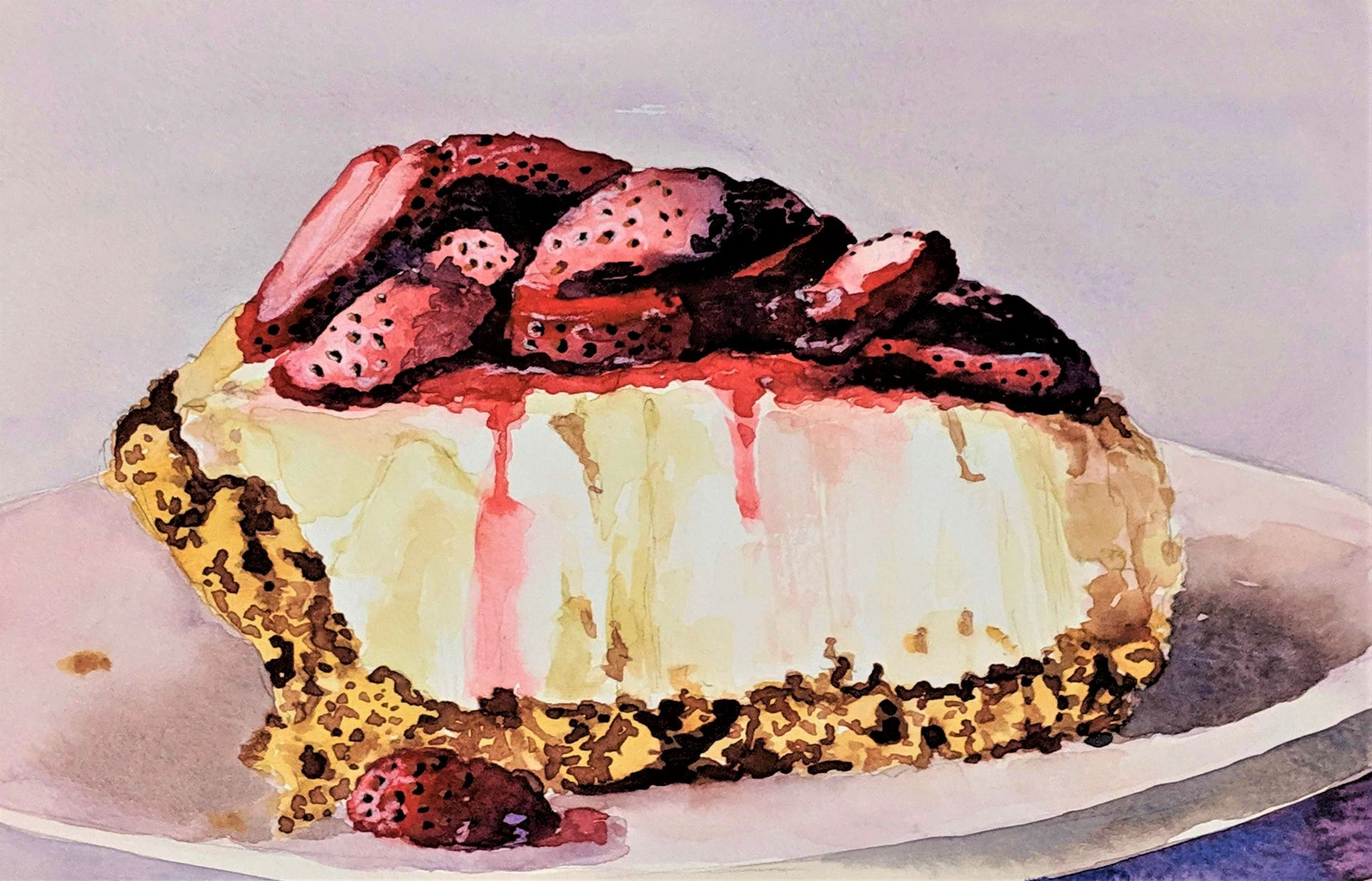 Cream pie watercolor painting
