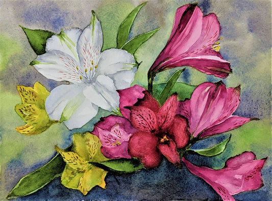 Lilies watercolor painting
