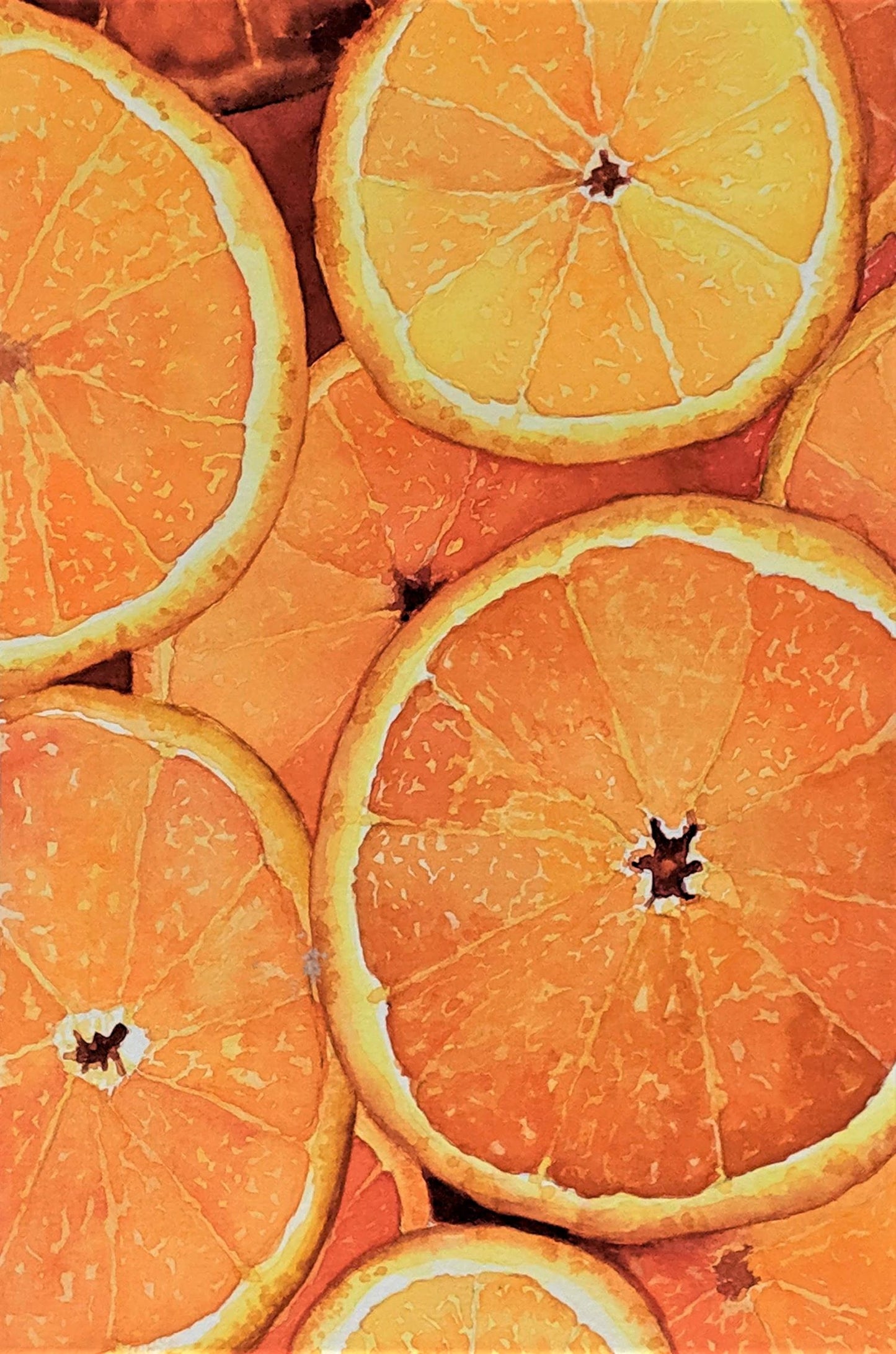 Orange slices watercolor painting